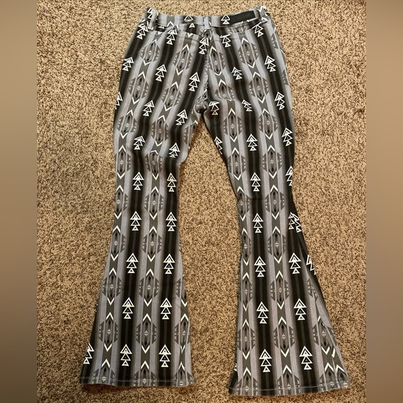 Rock & Roll Denim Ladies Multi Colored High Rise Flare Jeans WHN6091 Size 30x 34 - Picture 10 of 13